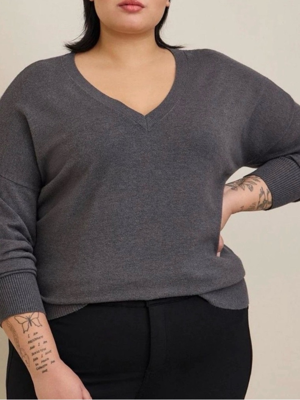 NWT Torrid Everyday Soft Pullover Charcoal Gray Sweater Tunic Size 4 24/26 4X